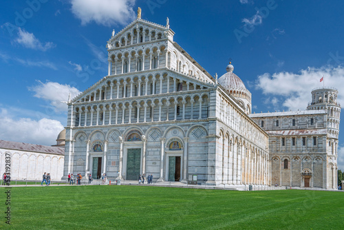 The Pisa Cathedral, a masterpiece of Romanesque architectural style, it was built between 1063 and 1118 years, by the architect Buschetto. UNESCO World Heritage Site. Pisa, Italy, 2019.