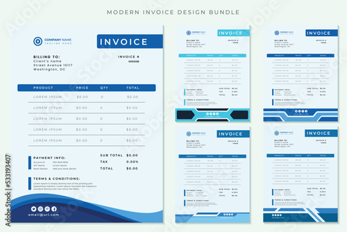 Premium Modern corporate Invoice design bundle Vector file.