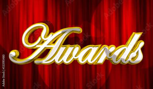 Awards Show Presentation Honors Ceremony Red Curtains Word 3d Illustration