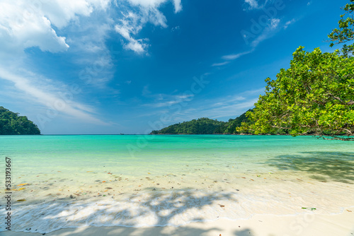 Beautiful Mai ngam bay in Koh Surin national park, the famous free driving spot in Pang Nga, Thailand.