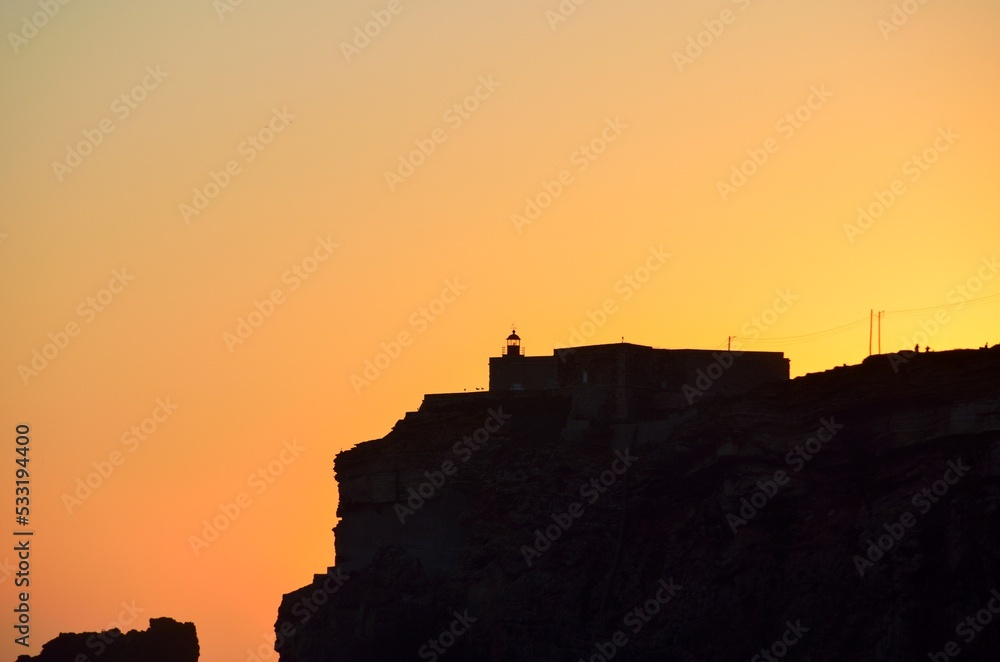 Puesta de sol en Nazaré, Portugal