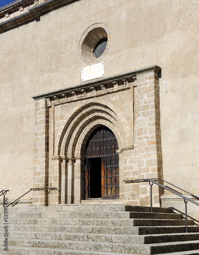 Portada lateral de la iglesia de El Salvador  en Béjar, provincia de Salamanca, Castilla y León, España  photo