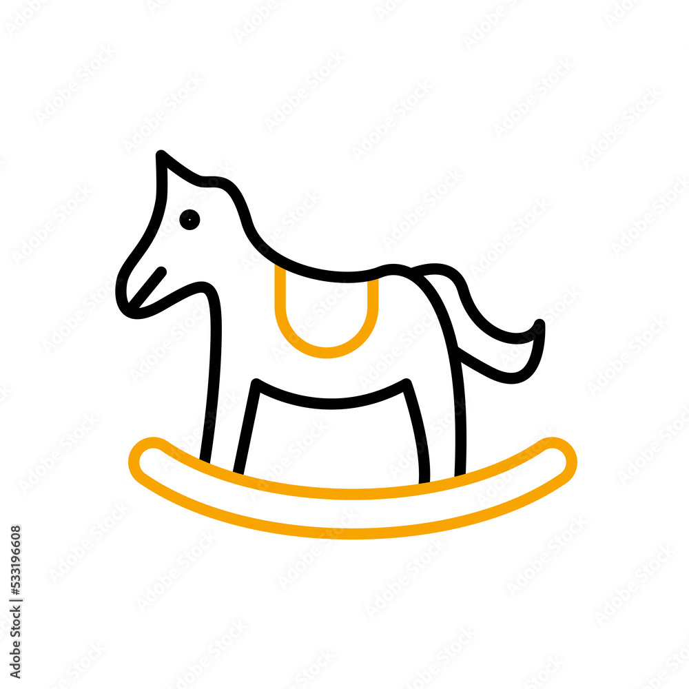 Horse rocking icon. Simple element illustration. Horse rocking concept outline symbol design.