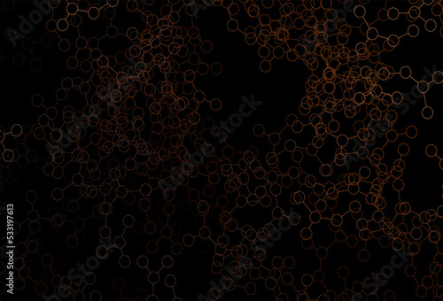 Dark Brown vector backdrop with artificial intelligence data.
