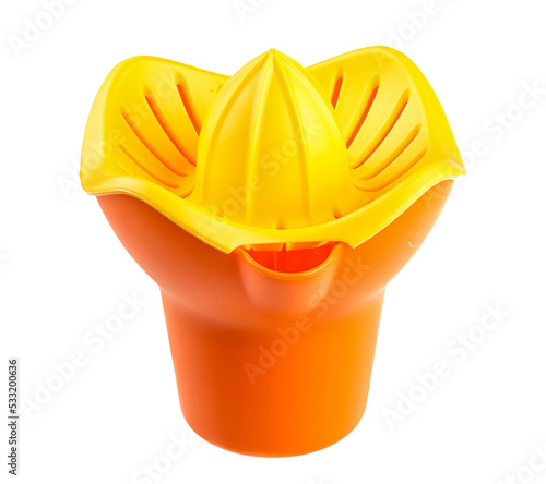 Orange plastic lemon squeezer