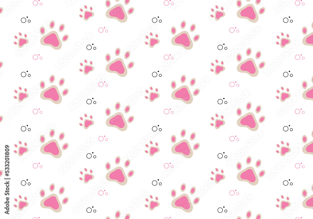 Pattern cat paw. Vector illustration