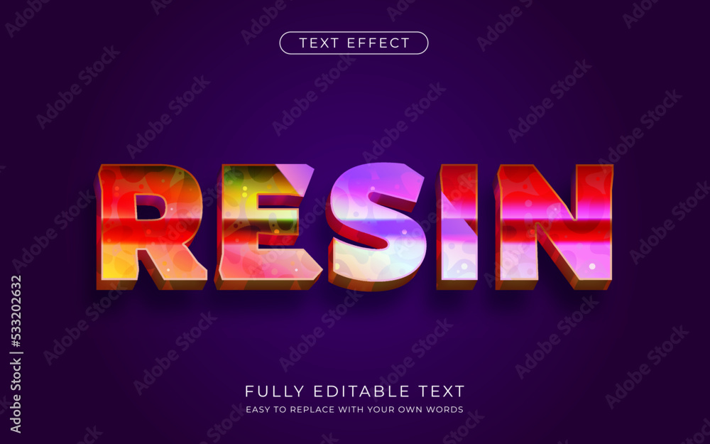Glossy Text Effect Editable Font style