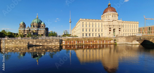 Canvas Print Berlin, Deutschland: Berliner Dom, Fernsehturm und Humboldtforum