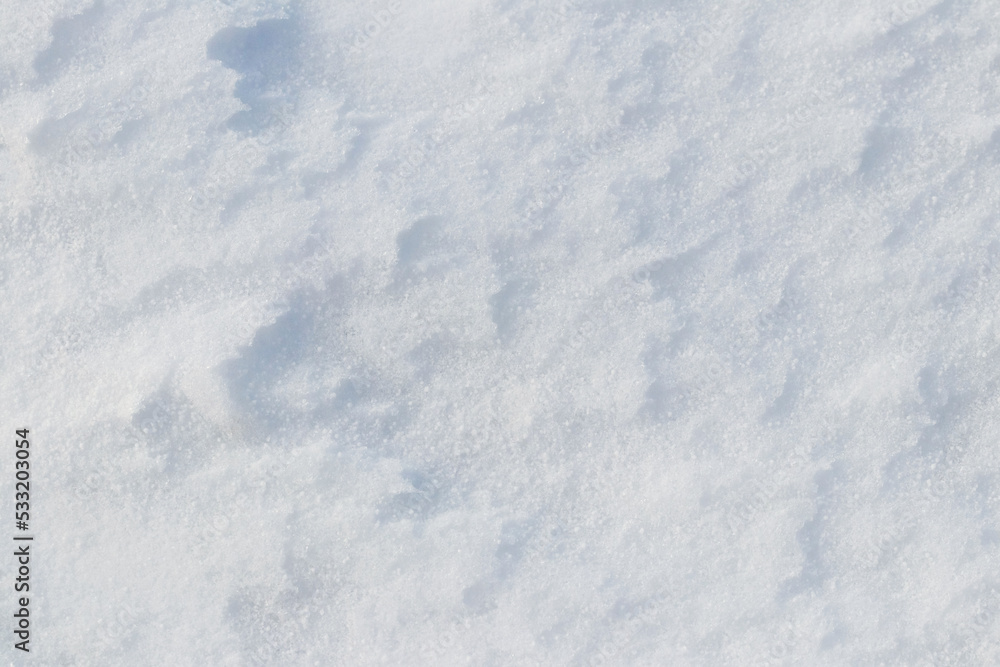 Snow texture, snow cover with uneven surface