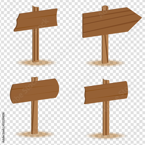 wooden direction guidepost street sign 3d vector illustration