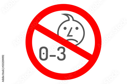 suffocation warning sign for children under three years of age