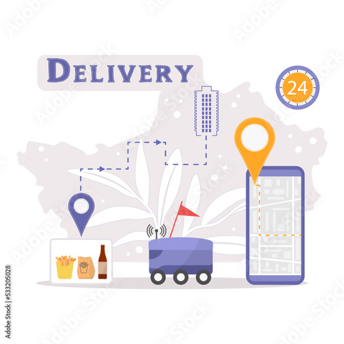 Delivery Service Online Order Food Robot Tracking