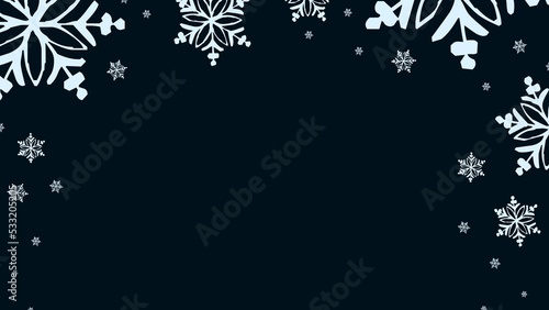 Christmas Snowflake Background  Dark Blue Background with Snowflakes  New Year  Winter Holidays