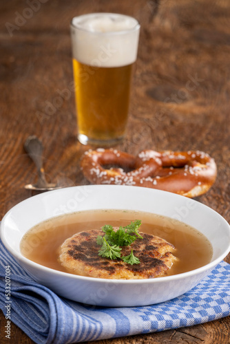 austrian cheese dumpling soup photo