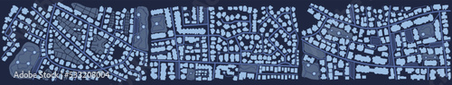 Detailed view of city from above. City top view. Abstract background. Map navigation to own house. View from above the map buildings. Flat style, Vector, illustration isolated.
