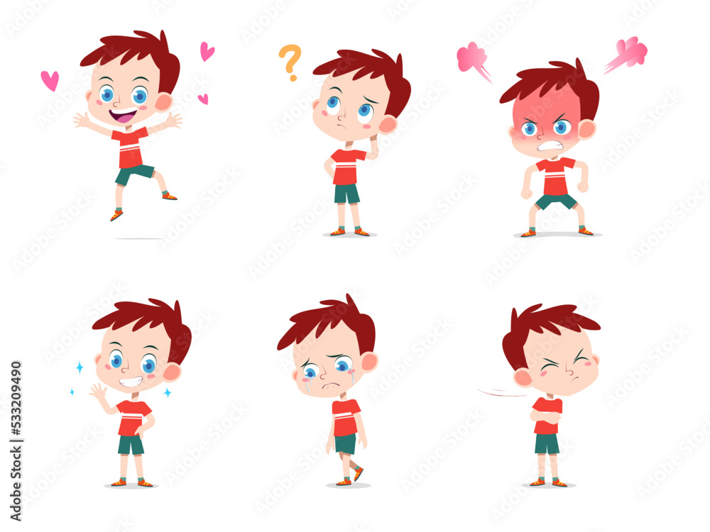 BOY SET EXPRESSION WITH DIFFERENT POSES BOY SET EXPRESSION WITH DIFFERENT POSES