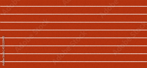 Cartoon running track with lane numbers or track numbers. Place where people exercise or sport place. lanes of running track. Track and field sports. Raceway, lines and numbers from top view