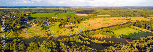 Tiny river meandering thru the fields of Drenthe, Netherlands