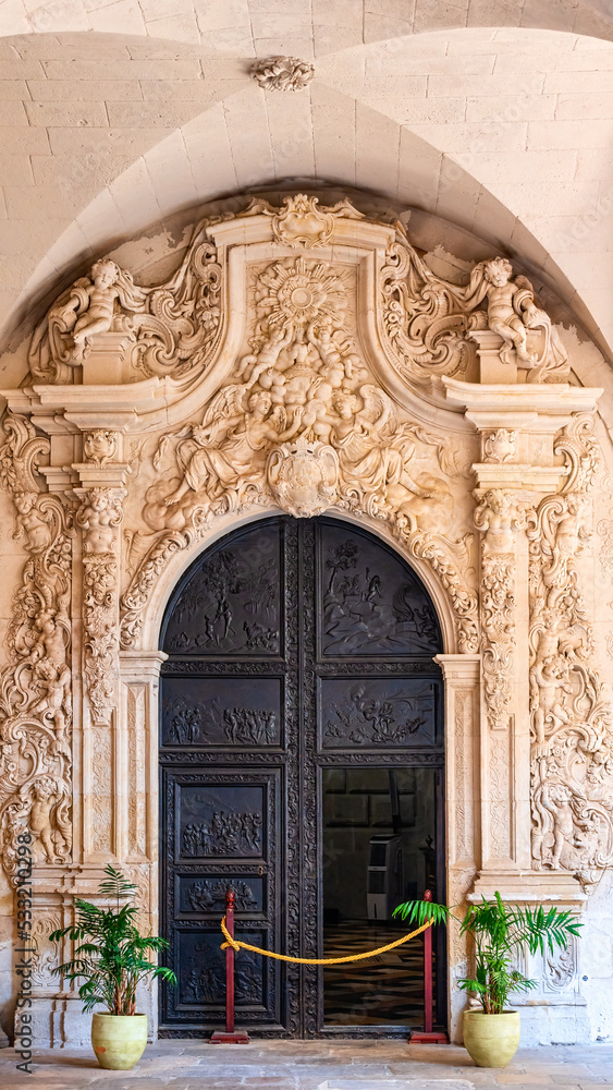 Medieval architecture in the Co-Cathedral of San Nicolas de Bari, Alicante, Spain