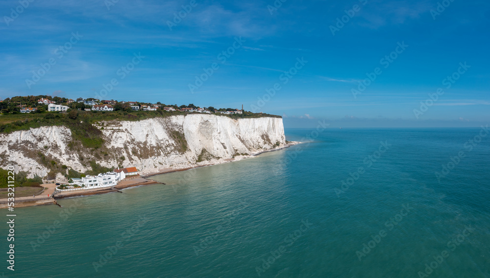 landscape view of St. Margaret's at Cliffe on the  White Cliffs of Dover and the South Foreland on the English Channel