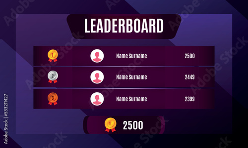 game leaderboard, leaderboard Game with abstract background