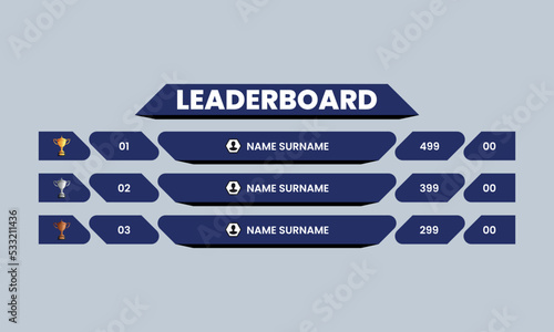 leaderboard template design. game leaderboard abstract vector