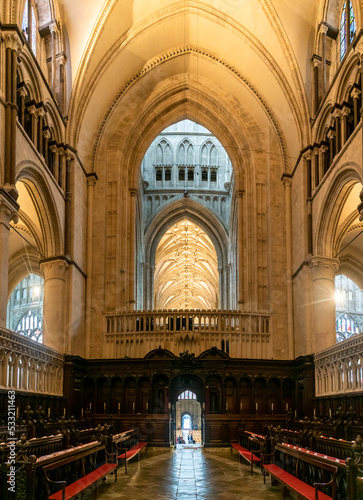 view of the Quire and the Crossing inside the Canterbury Cathedral