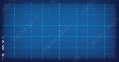 Hud grid. Futuristic tech square pattern textures for screen interface electronic sonar or radar, digital dot glowing line grids virtual tech dashboard, garish vector illustration