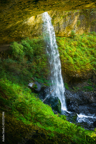 North Falls in the Silver Falls State Park near Salem  Marion County  Oregon. Long exposure photography.