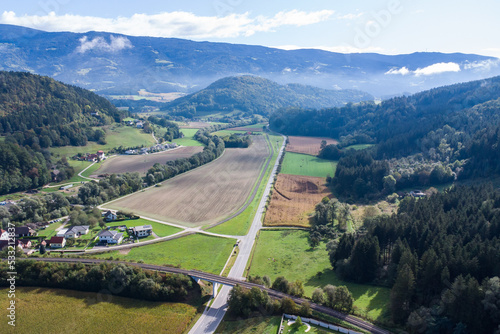 Aerial view of the Lavanttal in Carinthia