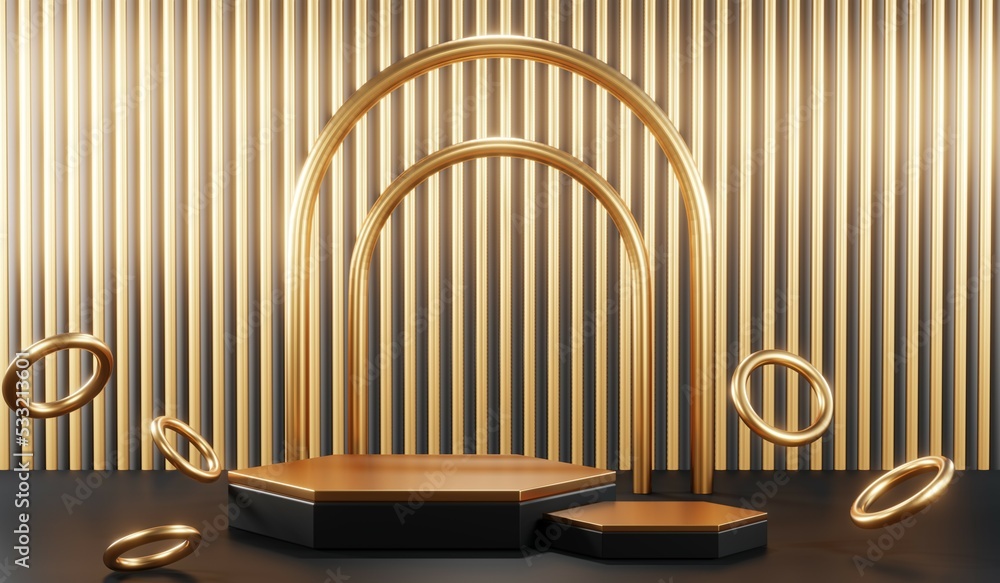 3D rendering of blank product background for cream cosmetics Modern black podium background 3D rendering of blank product background for cream cosmetics Modern black podium background