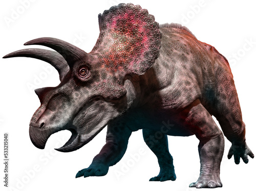 Triceratops from the Cretaceous era 3D illustration