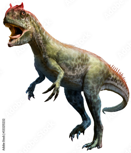 Allosaurus from the Jurassic era 3D illustration 