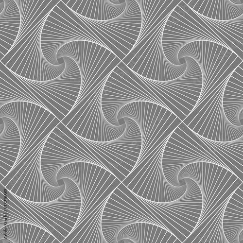 Seamless pattern of monochrome fractal curves. Fractals. Background of fractals. Background in shades of gray. Seamless pattern in shades of gray.