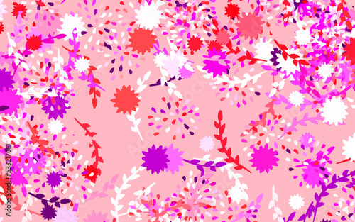 Light Purple, Pink vector doodle backdrop with flowers © smaria2015