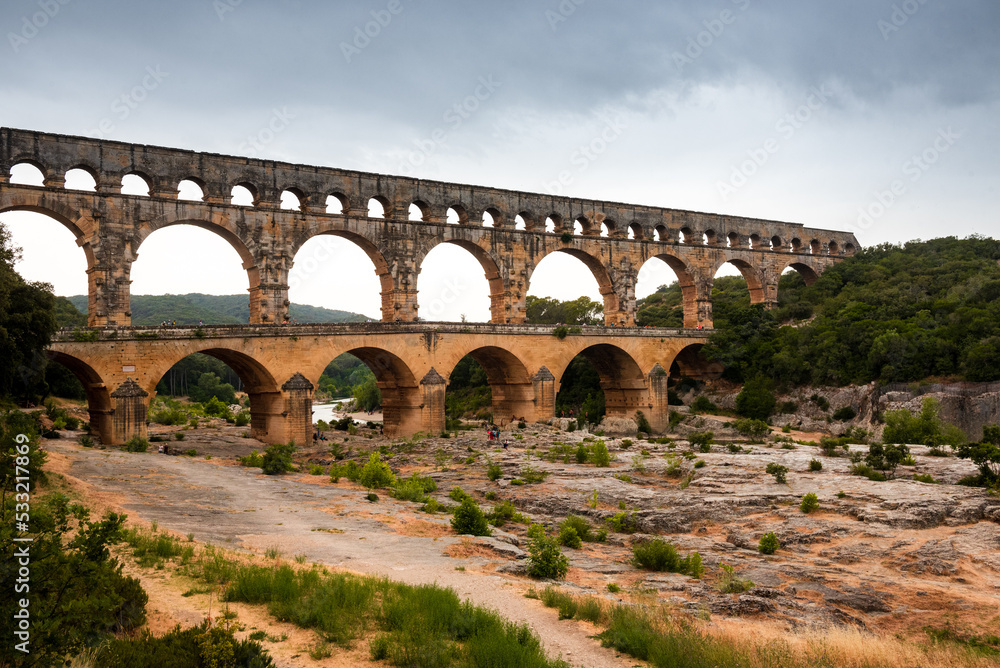 The two thousands years old roman aquaduc named Pont du Gard