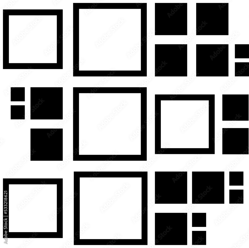 Isolated icon of an abstract arrangement of rectangles. Concept of big data, structure, organisation, chaos. Isolated icon of an abstract arrangement of rectangles. Concept of big data, structure, organisation, chaos.