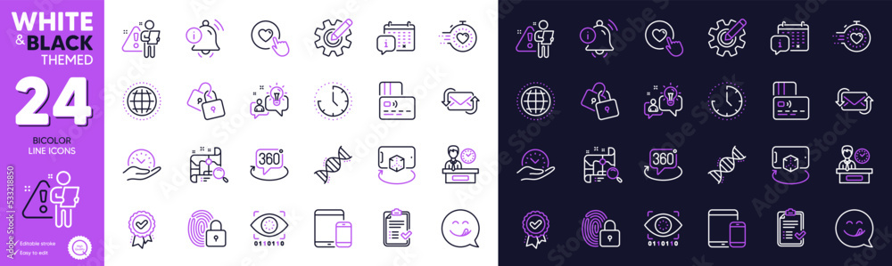 Time, Approved checklist and Search map line icons for website, printing. Collection of Refresh mail, Approved award, Card icons. Artificial intelligence, Mobile devices. Bicolor outline icon. Vector Time, Approved checklist and Search map line icons for website, printing. Collection of Refresh mail, Approved award, Card icons. Artificial intelligence, Mobile devices. Bicolor outline icon. Vector