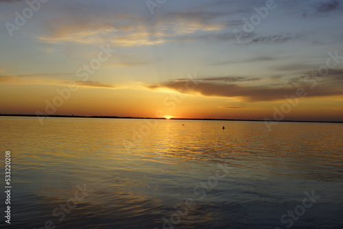 sunset over the river 