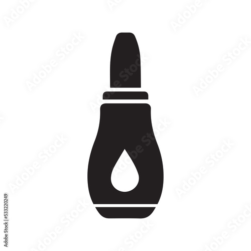 Aspirator drugs nasal spray icon | Black Vector illustration |