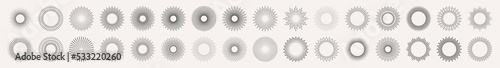 Set of Sunburst. Big collection sunburst best quality. Star, firework explosion, logo, emblem, tag. Web banner. Vector Illustration.