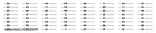 Quotes icon set. Quote symbol and mark quote. Quotemarks outline vector.	