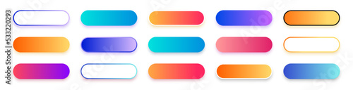 Set of button shop now or buy now. Modern collection for web site. Vector illustration.