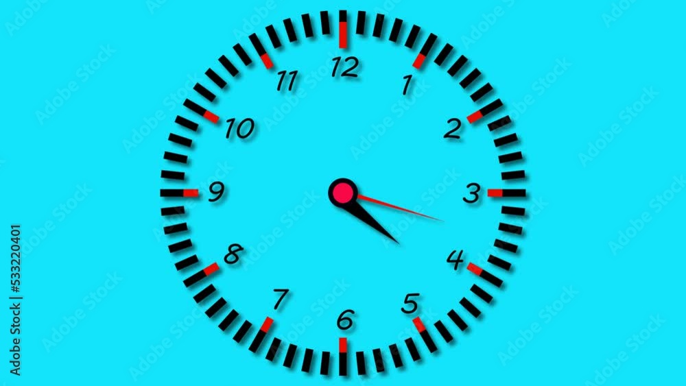 wall clock animated and cyan color background wall clock animated and cyan color background