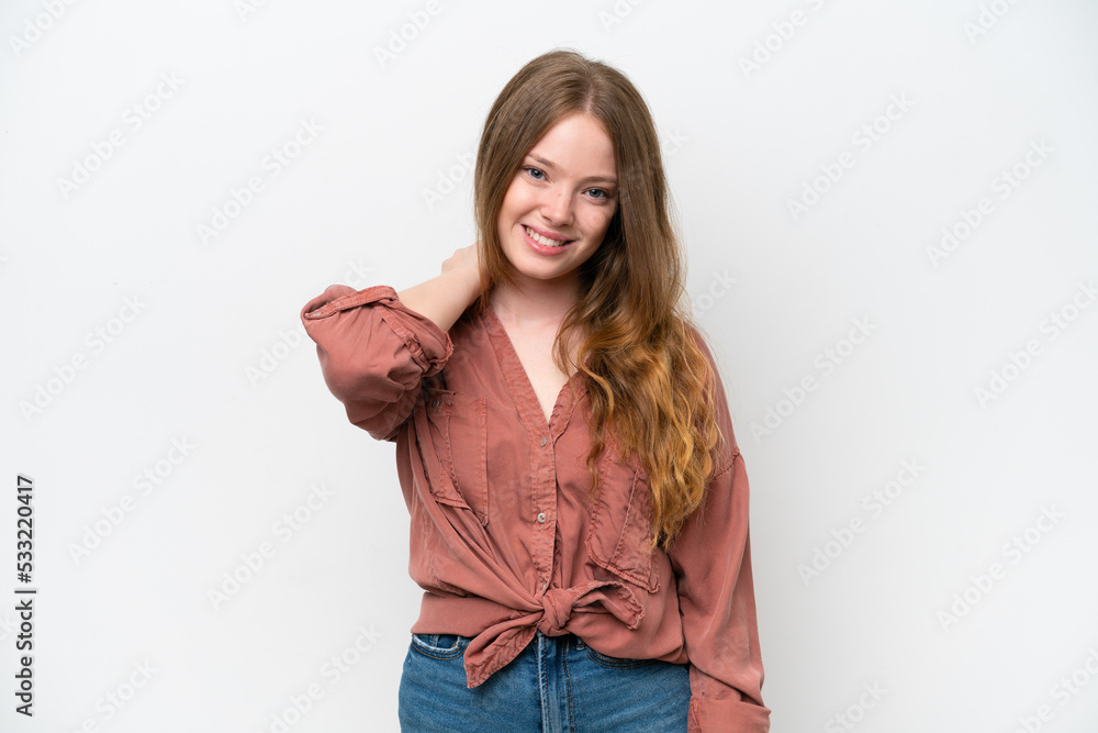 Young pretty woman isolated on white background laughing Young pretty woman isolated on white background laughing