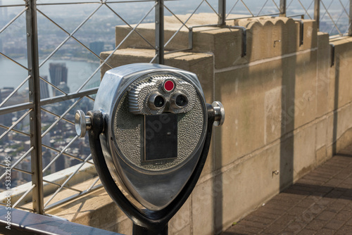 Tower Optical company binocular viewer on the 86th floor of the Empire State Building Manhattan New York City USA