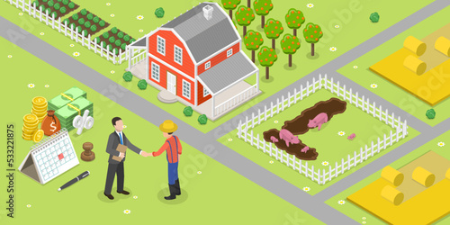 3D Isometric Flat Vector Conceptual Illustration of Small Business Loan, Local Entrepreneurship Support