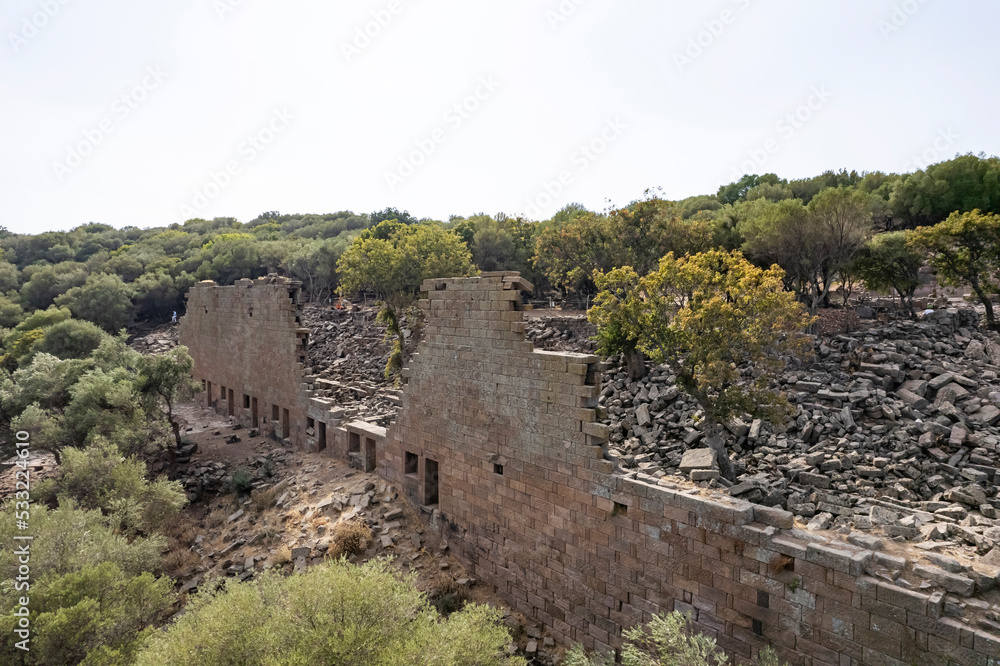 Aigai Ancient City ruins, the city is one of the 12 Aiol cities in Western Anatolia.