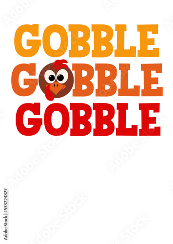 Gobble gobble svg sign. Thanksgiving Turkey clip art. Isolated transparent background.