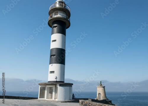 Lighthouse on the coast. Ortiguera, Navia, Asturias 